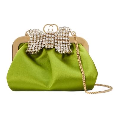 borsa gucci con fiocco|Borsa in raso con fiocco in verde .